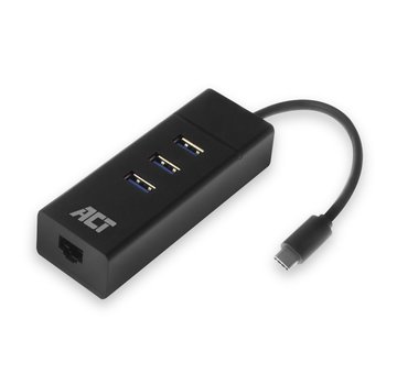 ACT AC6400 interface hub USB 3.2 Gen 1 (3.1 Gen 1) Type-C 5000 Mbit/s Zwart