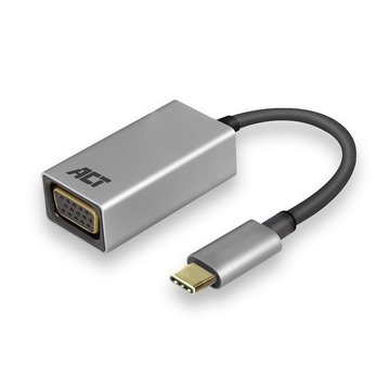 ACT AC7000 USB-C naar VGA female adapter, kabellengte 0.15m, aluminium behuizing