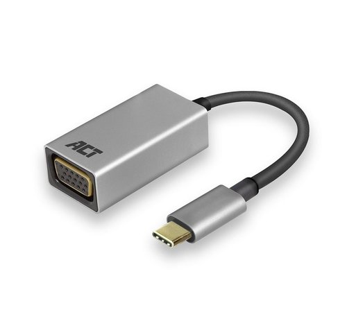 ACT AC7000 USB-C naar VGA female adapter, kabellengte 0.15m, aluminium behuizing