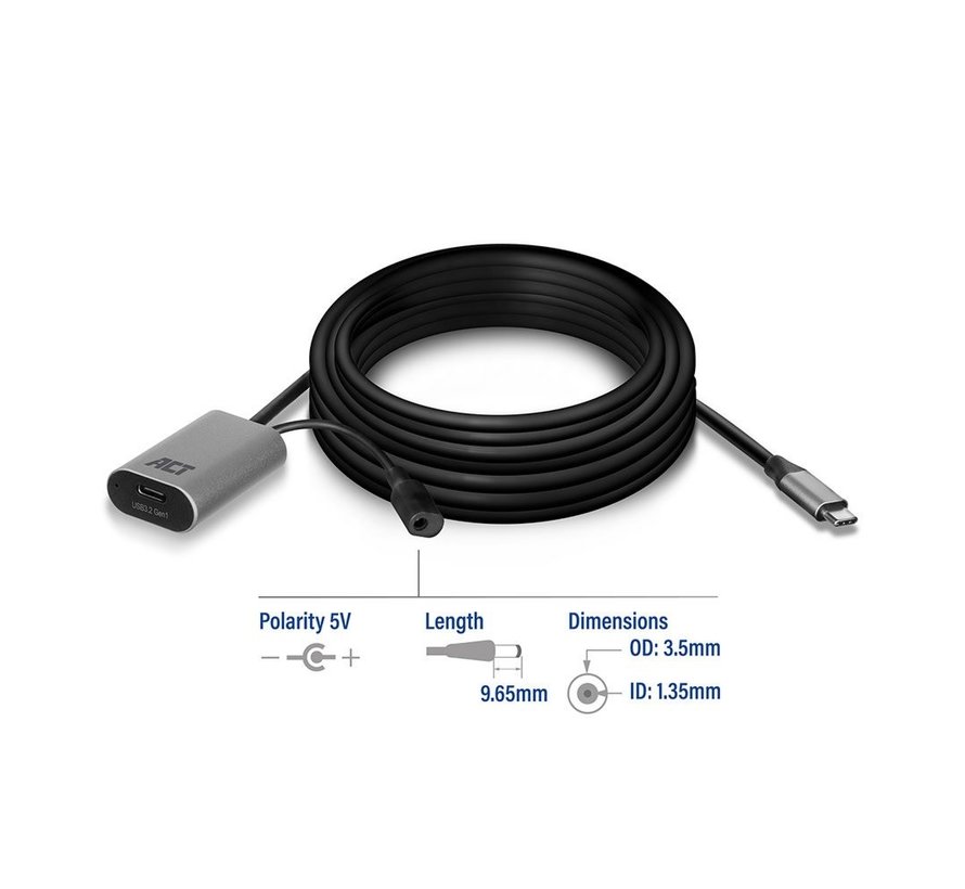 AC7060 USB-C verlengkabel met signaalversterker, 5 meter