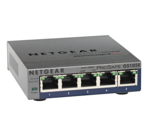 Netgear ProSAFE Managed Plus Switch - GS105E - 5 Gigabit Ethernet poorten