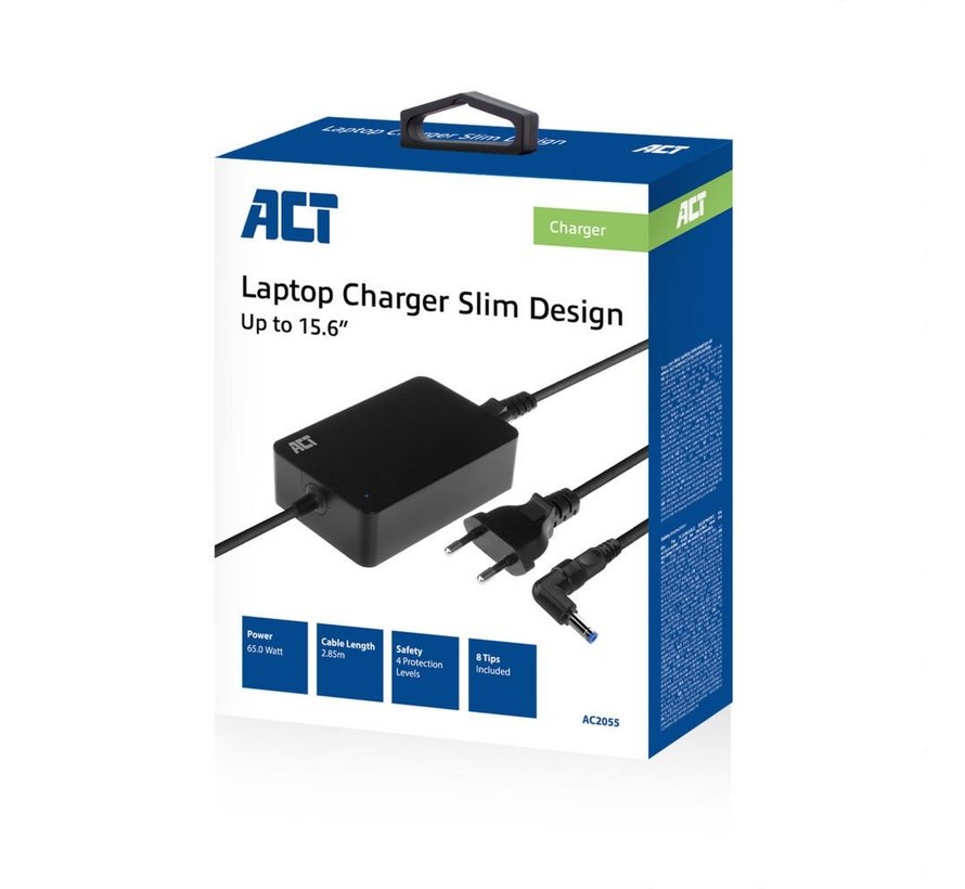 AC2055 | Universele Compacte Notebook Lader | 65 Watt | 3 Meter