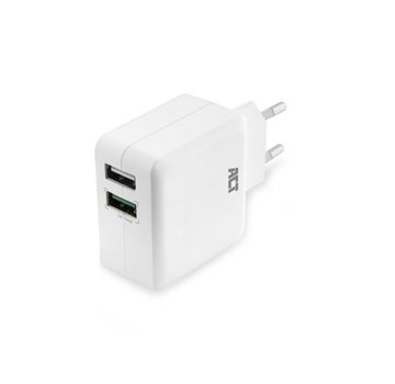 ACT AC2125 | Fast Charge Dual USB-A Oplader 30W | Wit