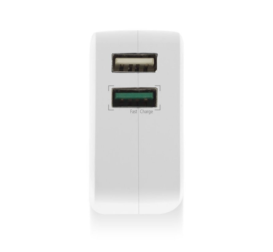 AC2125 | Fast Charge Dual USB-A Oplader 30W | Wit