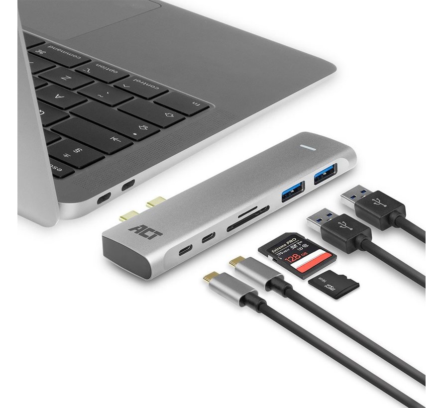 AC7025 USB-C Thunderbolt™ 3 naar HDMI multiport adapter 4K, USB hub, cardreader en PD pass through