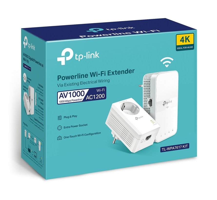 TL-WPA7617 KIT PowerLine-netwerkadapter 1200 Mbit/s Ethernet LAN Wifi Wit