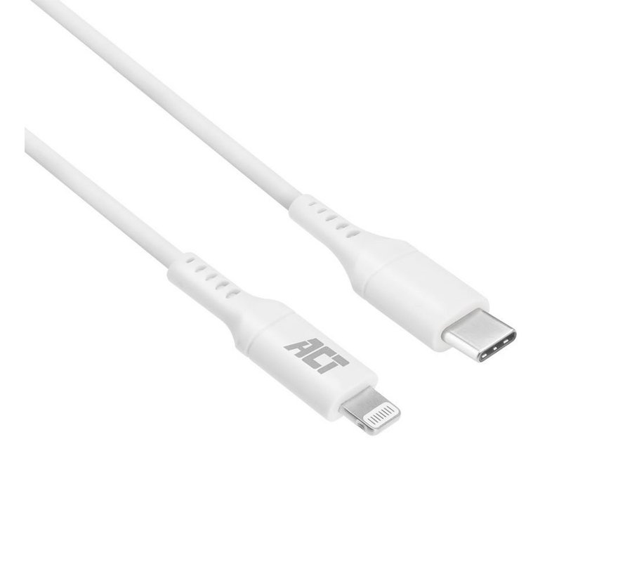 kabel | USB-C naar Lightning | 2 m | Wit | AC3015