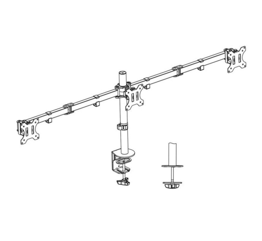 AC8303 flat panel bureau steun 68,6 cm (27") Klem/doorvoer Zwart