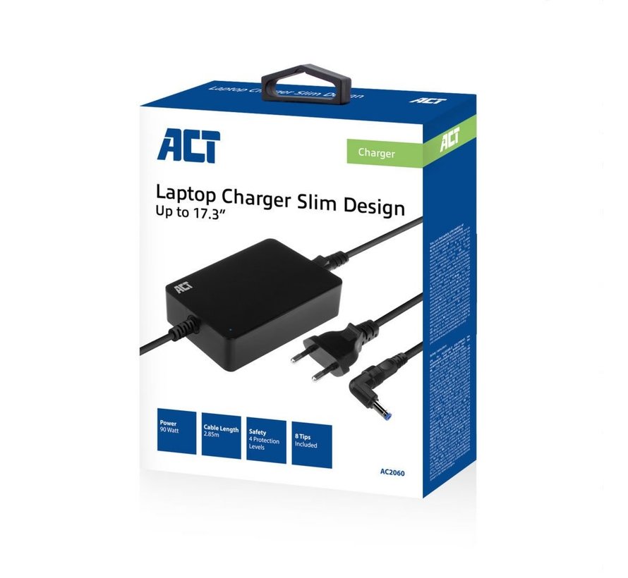 AC2060 | Universele Compacte Notebook Lader | 90 Watt | 2,85 Meter