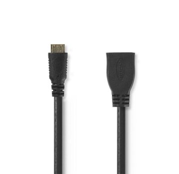 Nedis CVGP34590BK02 HDMI kabel 0,2 m HDMI Type C (Mini) HDMI Type A (Standaard) Zwart