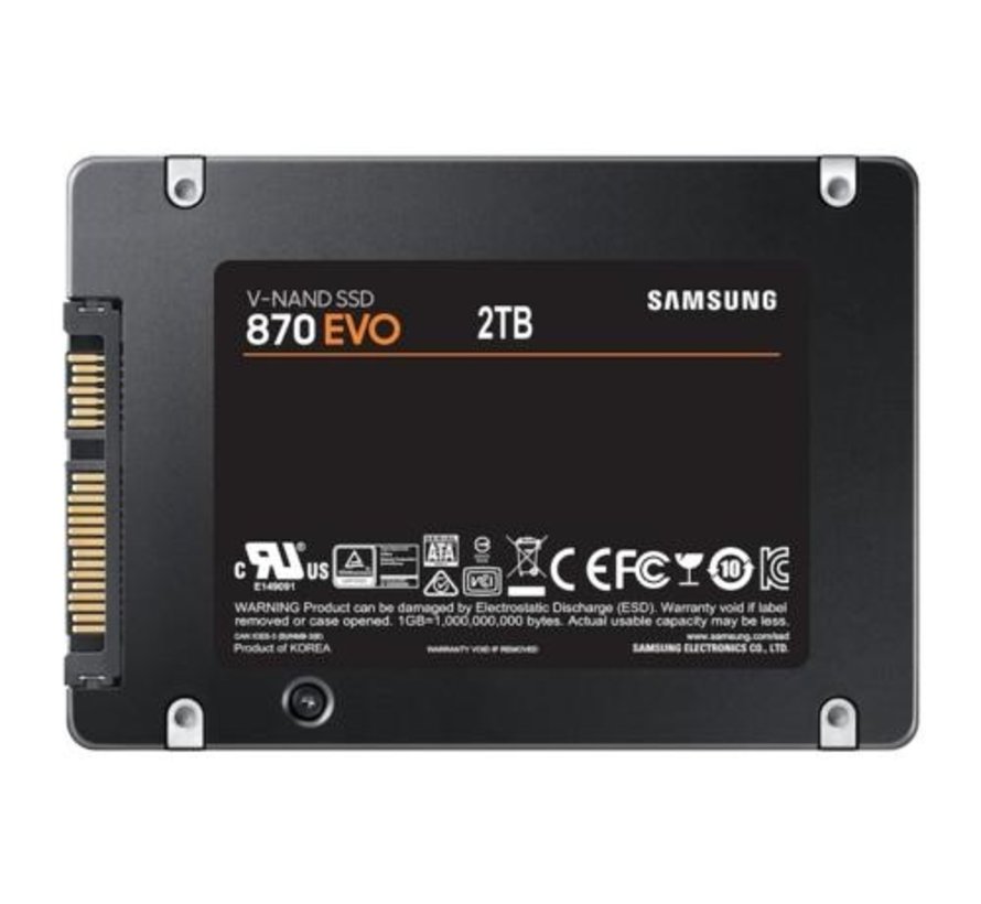 870 EVO | 2TB SATA SSD | 2.5'' | 560MB/s Lezen | 530MB/s Schrijven