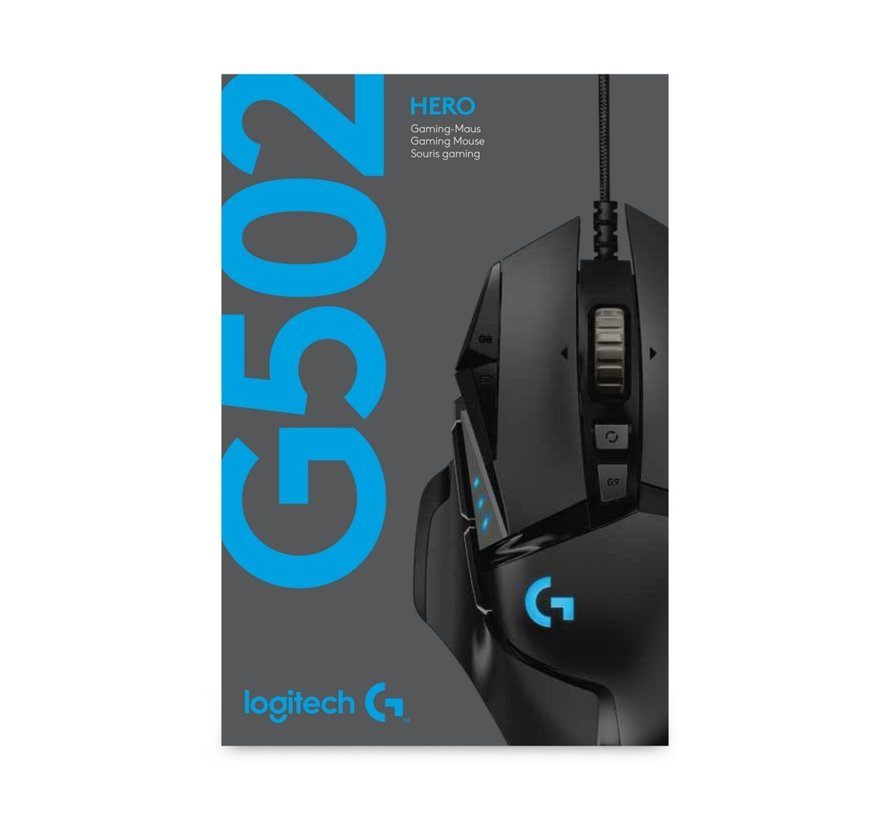 G502 Hero | Gaming Muis | Rechtshandig | USB-A | 16000 DPI | Zwart