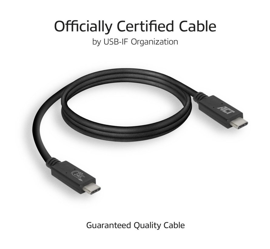AC7451 | USB4 Gen 3x2 Kabel | USB-C naar USB-C | 0.8m | Zwart