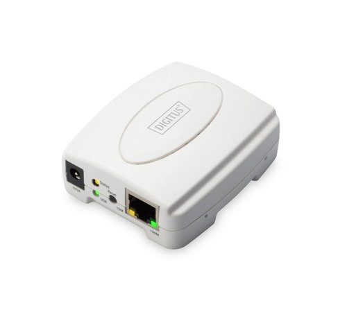 OEM Digitus DN-13003-2 Print Server | 1x USB 2.0 | 1x RJ45 10/100 Mbps | TCP/IP, IPX/SPX, NetBEUI, AppleTalk