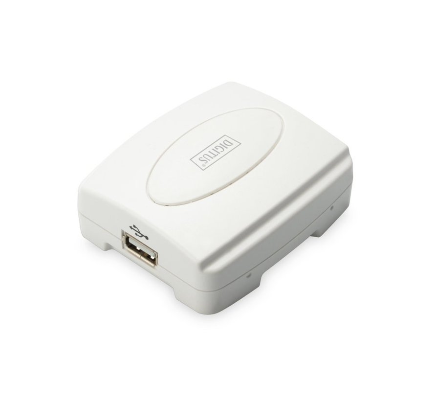 Digitus DN-13003-2 Print Server | 1x USB 2.0 | 1x RJ45 10/100 Mbps | TCP/IP, IPX/SPX, NetBEUI, AppleTalk
