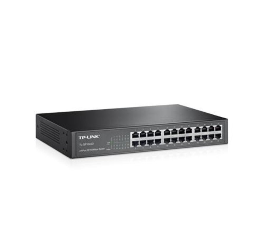 TP-LINK TL-SF1024D netwerk-switch Fast Ethernet (10/100) Zwart