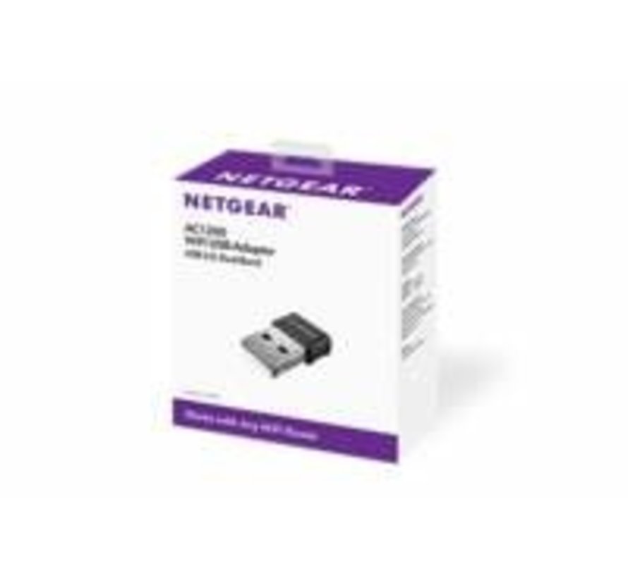 NETGEAR A6150 | Wi-Fi 5 USB Adapter | Dual-band (2,4 GHz / 5 GHz) | 1200 Mbps | USB 2.0