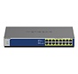 NETGEAR GS516PP Unmanaged Gigabit Ethernet (10/100/1000) Power over Ethernet (PoE) Blauw, Grijs