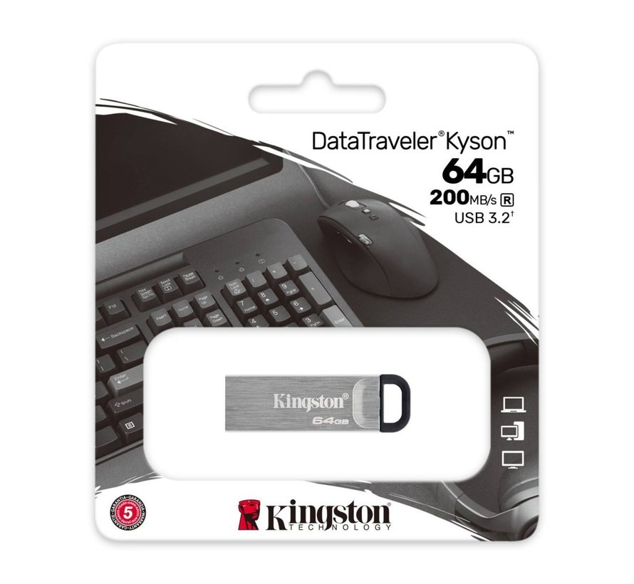 Kyson | 64GB USB-A 3.2 Flash Drive | Zilver