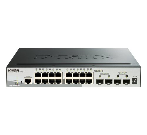 D-LINK D-Link DGS-1510-20 netwerk-switch Managed L3 Gigabit Ethernet (10/100/1000) Zwart