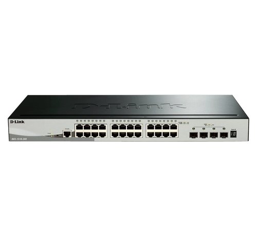 D-LINK D-Link DGS-1510-28X | 28-poorts Gigabit Stackable Smart Switch | 24 RJ45 + 4 SFP+ | Layer 3 | Stackable