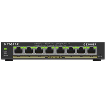 Netgear GS308EP-100PES | 8-poorts Gigabit Smart Managed Plus PoE+ Switch | 62W PoE-vermogen | VLAN/QoS | Compact