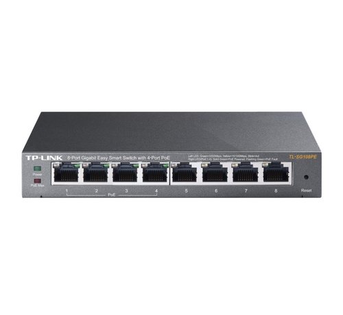 TP-Link TL-SG108PE | 8-Poorts Gigabit Easy Smart Switch | 4x PoE+ | Managed