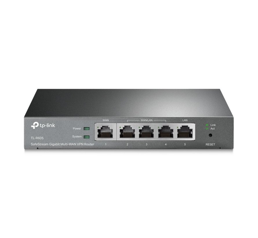 TL-R605 | SafeStream Gigabit Multi-WAN VPN Router | 5x Gigabit-poorten | Tot 4 WAN | VPN: IPSec/OpenVPN/PPTP/L2TP | Omada SDN