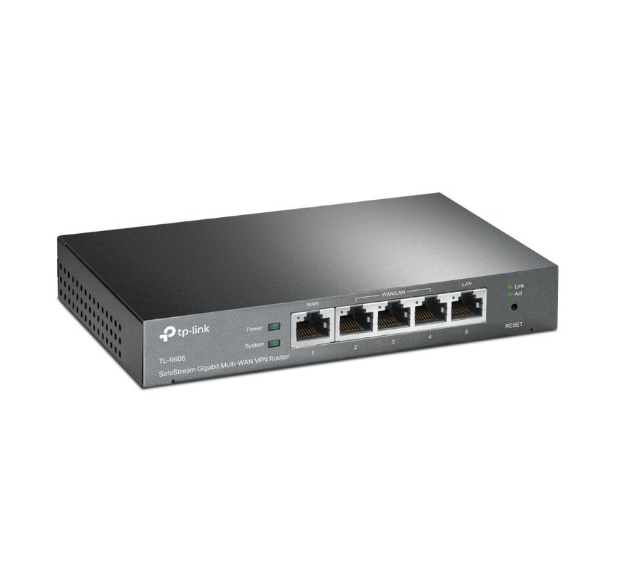 TL-R605 | SafeStream Gigabit Multi-WAN VPN Router | 5x Gigabit-poorten | Tot 4 WAN | VPN: IPSec/OpenVPN/PPTP/L2TP | Omada SDN