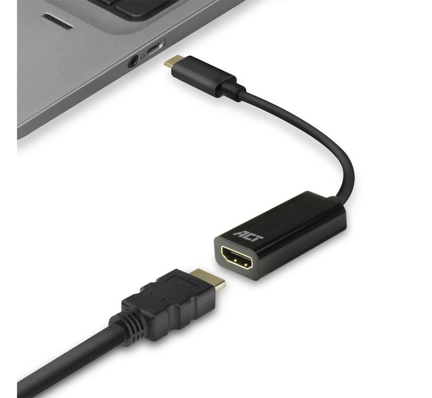 AC7305 video kabel adapter 0,15 m USB Type-C HDMI Type A (Standaard) Zwart