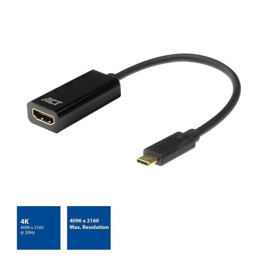 AC7305 video kabel adapter 0,15 m USB Type-C HDMI Type A (Standaard) Zwart