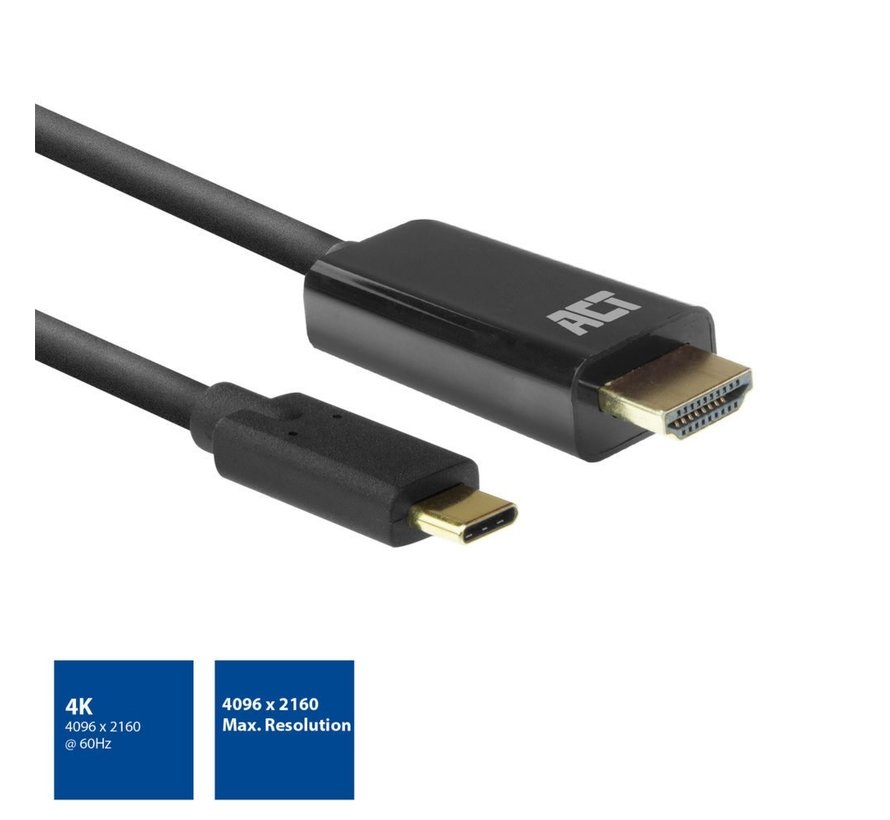 AC7315 | USB-C naar HDMI Kabel | 2 m | Zwart