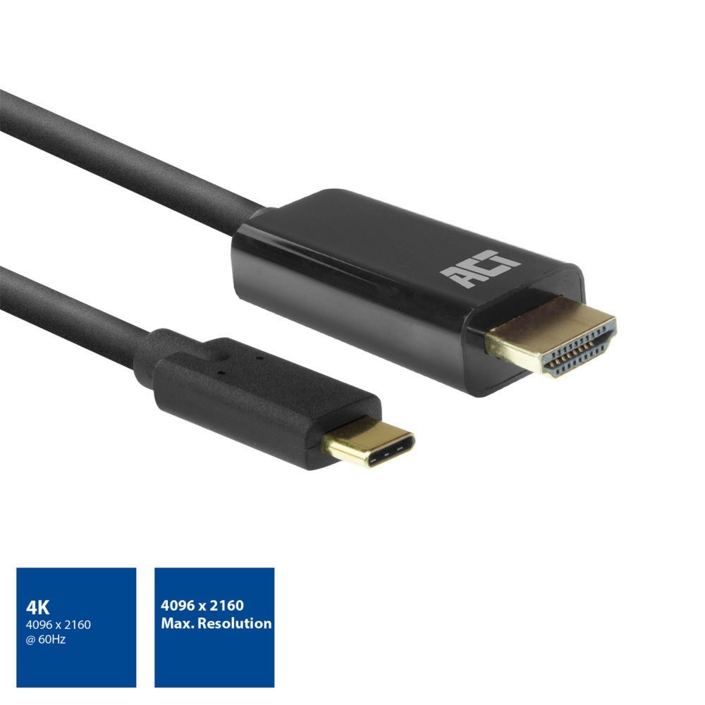 aanplakbiljet herinneringen credit ACT AC7315 video kabel adapter 2 m USB Type-C HDMI Type A (Standaard) Zwart  - Pcman