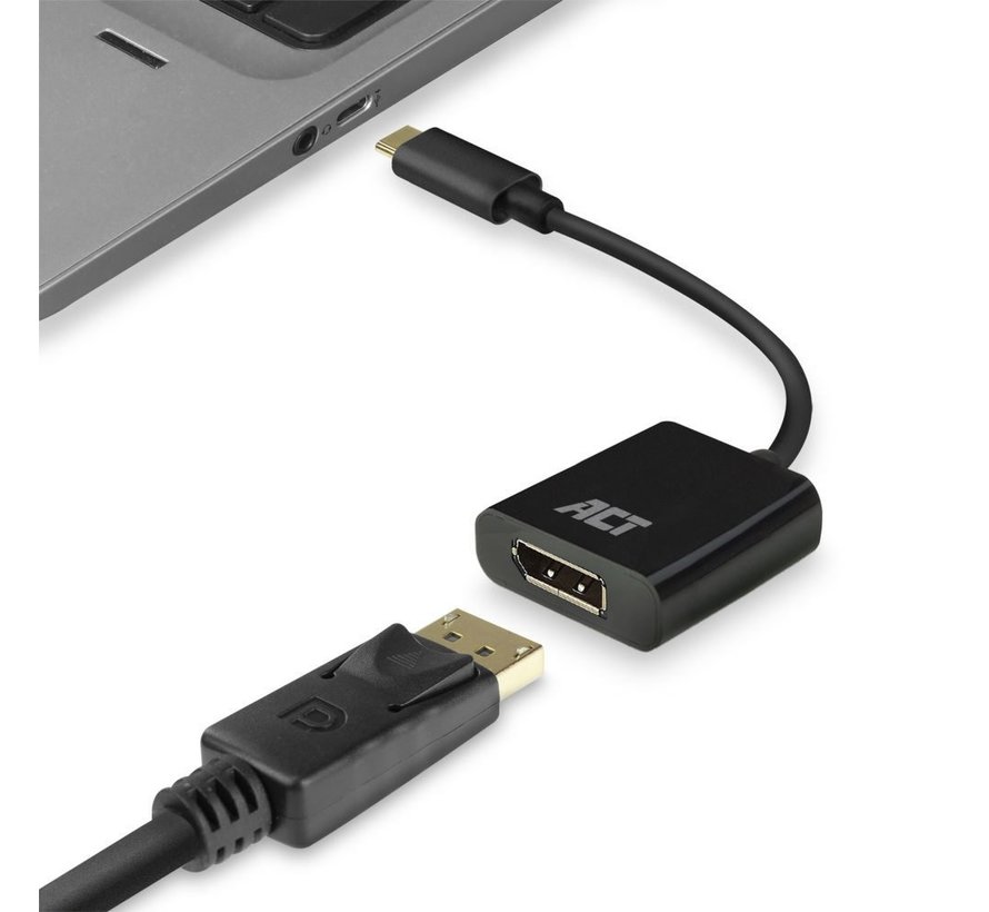 AC7320 video kabel adapter 0,15 m USB Type-C DisplayPort Zwart