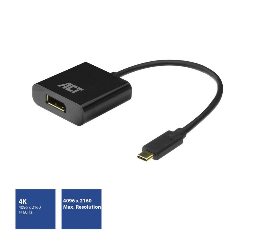 AC7320 video kabel adapter 0,15 m USB Type-C DisplayPort Zwart