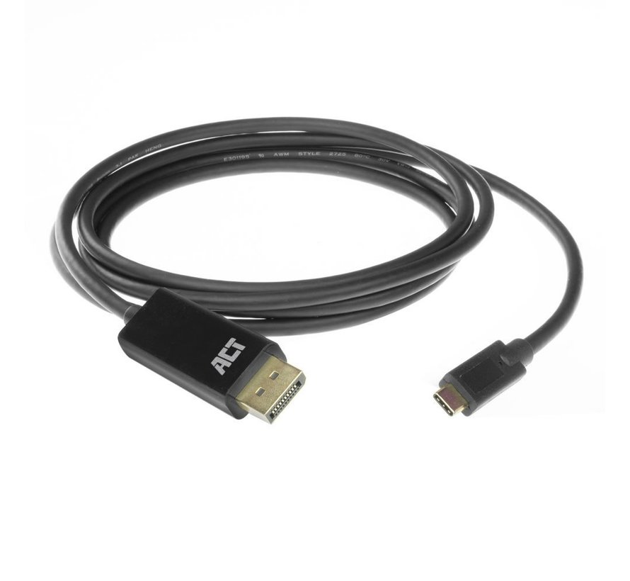 AC7325 video kabel adapter 2 m USB Type-C DisplayPort Zwart