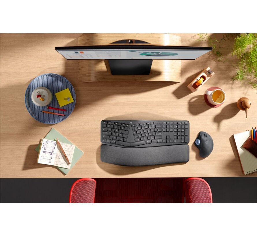 M575 Ergo Trackball for Business | Ergonomische Draadloze Muis | Rechtshandig | RF + Bluetooth | 2000 DPI | Grafiet