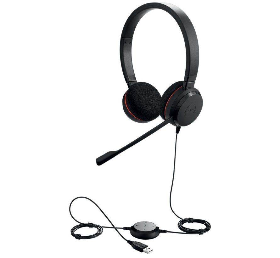 Evolve 20 MS | Bedrade On-Ear USB Headset | Zwart