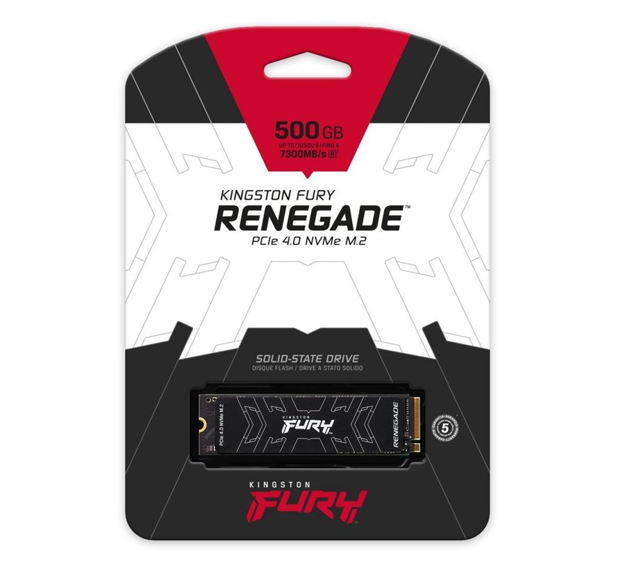 Fury Renegade | 500GB NVMe SSD | M.2 Gen4 | 7.300MB/s Lezen | 3.900MB/s Schrijven