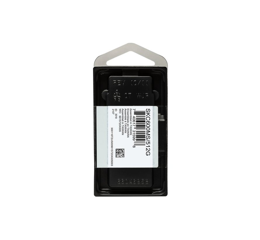 KC600 | 512GB SATA SSD | mSATA | 550MB/s Lezen | 520MB/s Schrijven