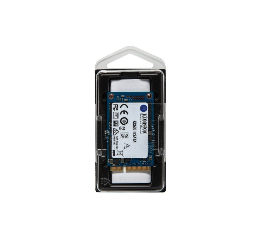 KC600 | 512GB SATA SSD | mSATA | 550MB/s Lezen | 520MB/s Schrijven