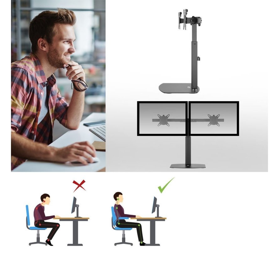 AC8332 flat panel bureau steun 68,6 cm (27") Vrijstaand Zwart