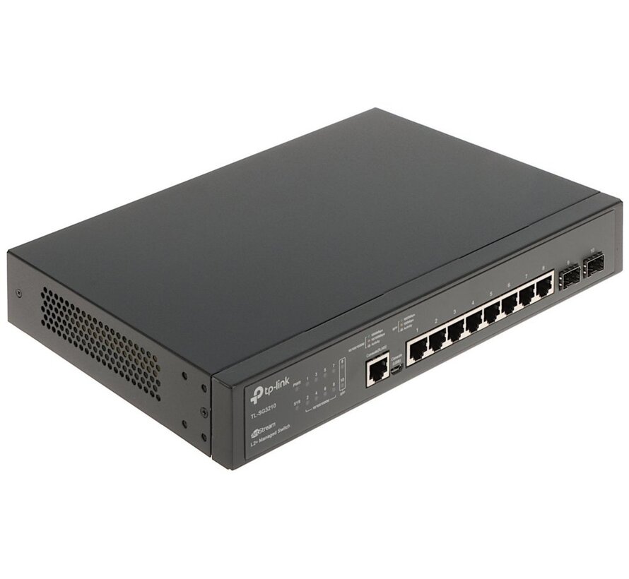 TL-SG3210 | JetStream 8-poorts Gigabit L2+ Managed Switch | 2x SFP | Omada SDN | Rackmount | Zwart