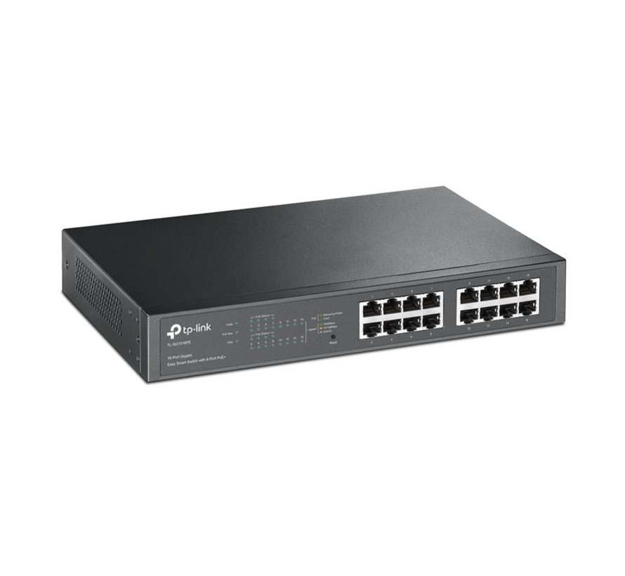TL-SG1016PE | 16-poorts Gigabit Easy Smart PoE+ Switch | 150W PoE-vermogen | VLAN/QoS | Webbeheer