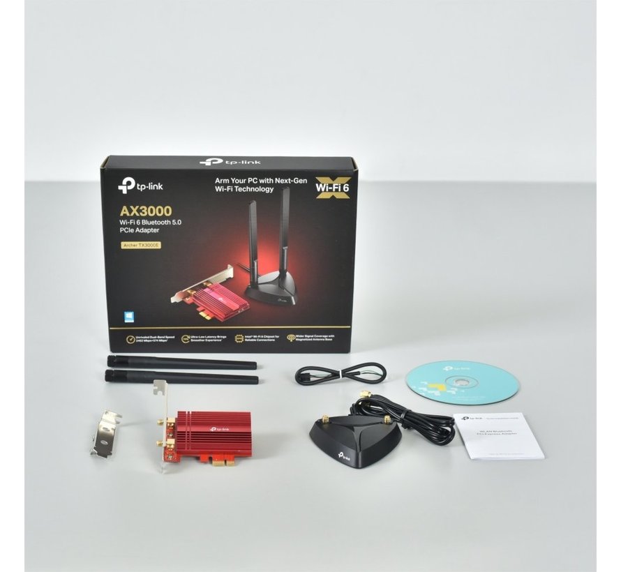 Archer TX3000E | Wi-Fi 6 PCIe Adapter | 2402 Mbps (5 GHz) + 574 Mbps (2,4 GHz) | Bluetooth 5.0 | PCIe x1