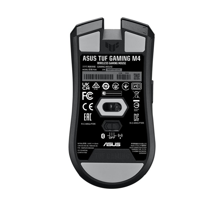 ASUS TUF Gaming M4 | Draadloze Gaming Muis | Rechtshandig | RF + Bluetooth | 12000 DPI | Zwart