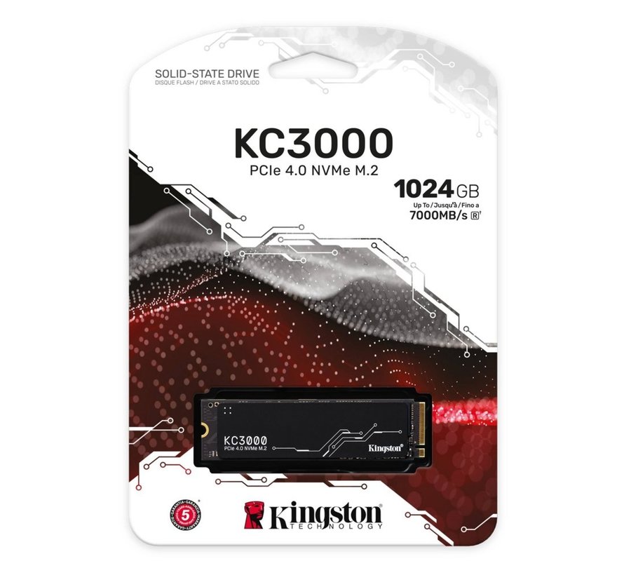 KC3000 | 1TB NVMe SSD | M.2 Gen4 | 7.000MB/s Lezen | 6.000MB/s Schrijven