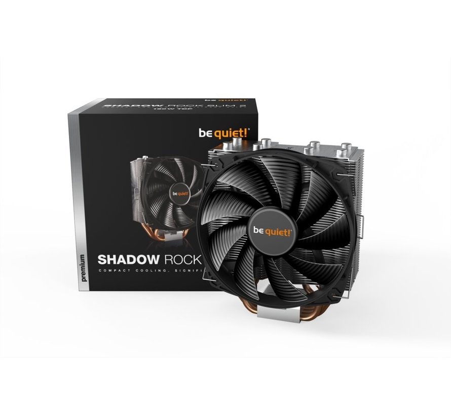 SHADOW ROCK SLIM 2 Processor Koeler 13,5 cm Aluminium, Zwart, Koper 1 stuk(s)