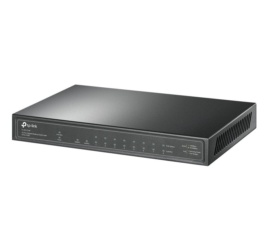 TP-LINK TL-SG1210P | Gigabit Ethernet Switch | 10 Poorten | PoE | Grijs