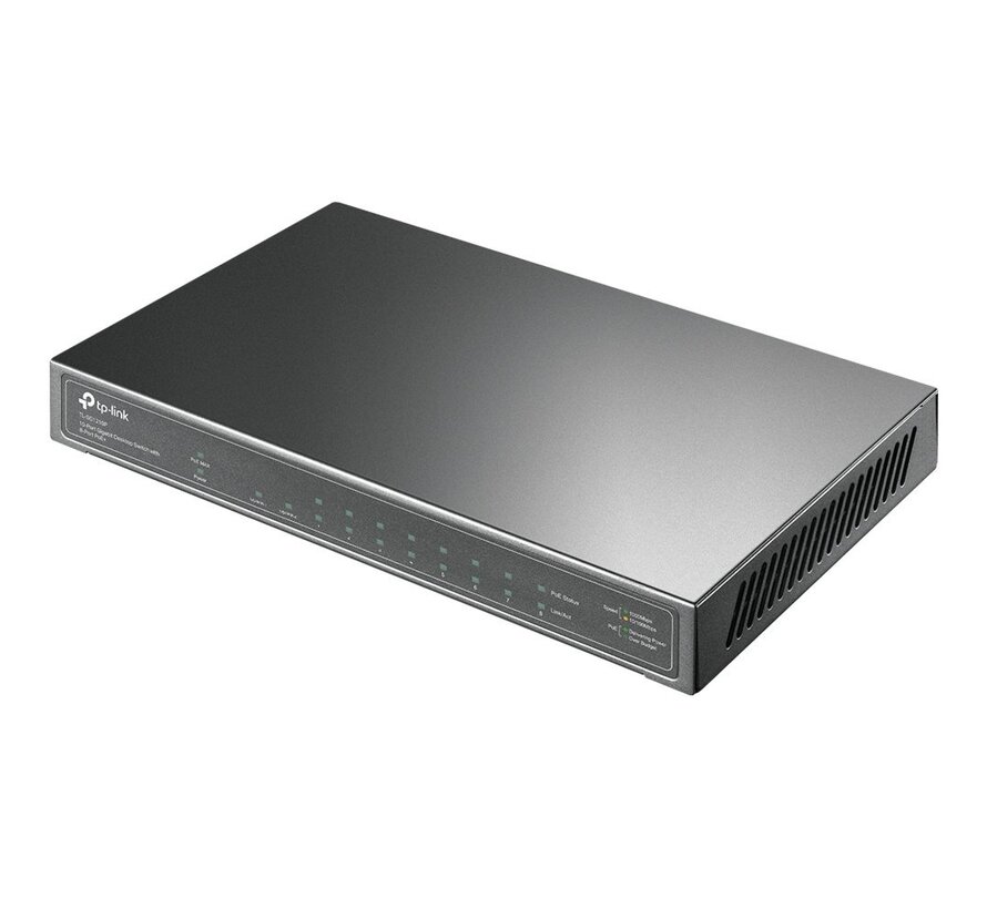 TP-LINK TL-SG1210P | Gigabit Ethernet Switch | 10 Poorten | PoE | Grijs